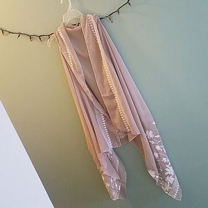 Embroidered Kimono Vest